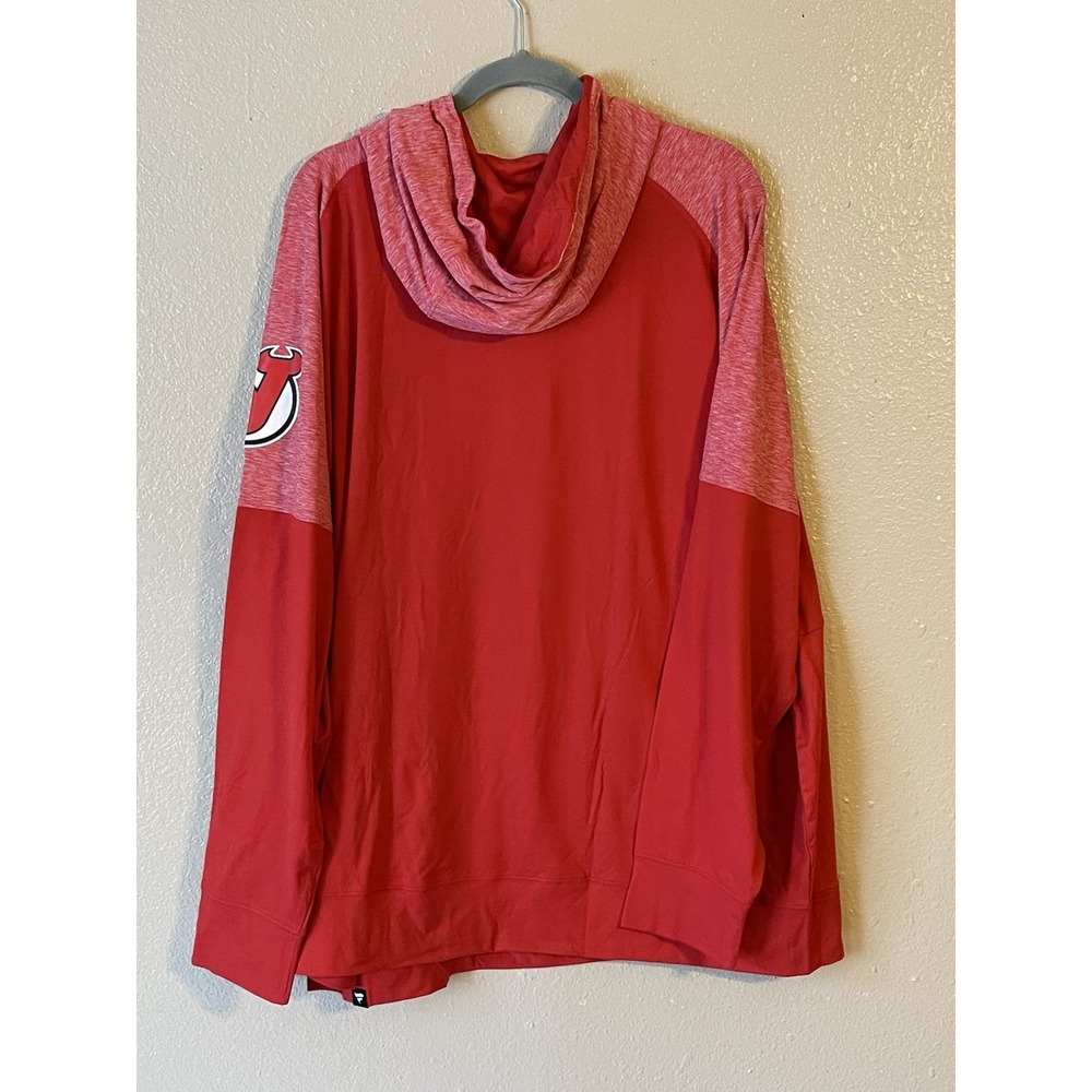 Men's 3XL‎ NWT New Jersey Devils Fanatics Lightweight Pullover Hoodie Red - Picture 5 of 7